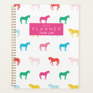 Preppy Modern Rainbow Horse Pattern Personalisiert Planer