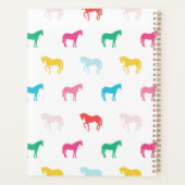 Preppy Modern Rainbow Horse Pattern Personalisiert Planer (Rückseite)