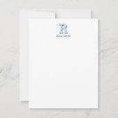 Preppy Monogram and Strip Note Card Mitteilungskarte (Vorderseite)