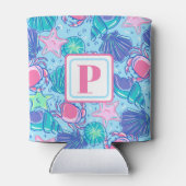 Preppy Monogram Beach Muschel Crab Coastal Dosenkühler (Rückseite)