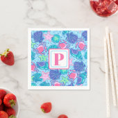 Preppy Monogram Beach Muschel Crab Serviette (Beispiel)