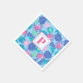 Preppy Monogram Beach Muschel Crab Serviette (Ecke)