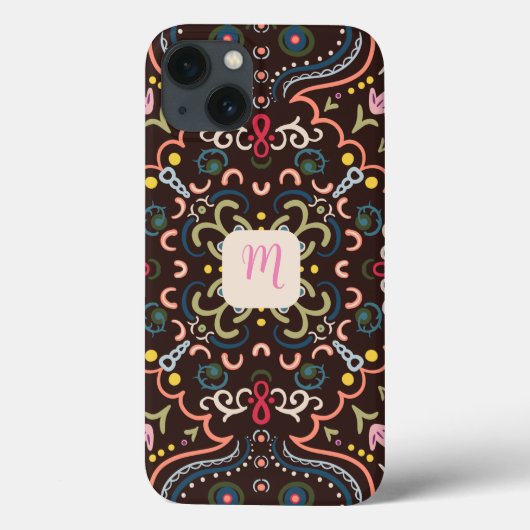 Preppy Monogram & Colorful Case-Mate iPhone Hülle (Rückseite)