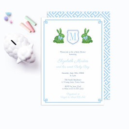 Preppy Monogram, etwas Bunny Boy Baby Shooting Par Einladung