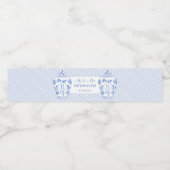 Preppy Monogram Ginger Jar Engagement Party Wasserflaschenetikett (Einzelnes Label)