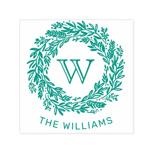 Preppy Monogram Sage Green Kranz Permastempel (Design)