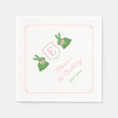 Preppy Monogram Spring Birthday Party for Girl Serviette (Vorderseite)