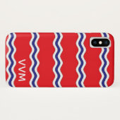 PREPPY Monogramm-Minimalistisches Case-Mate iPhone Hülle (Rückseite (Horizontal))