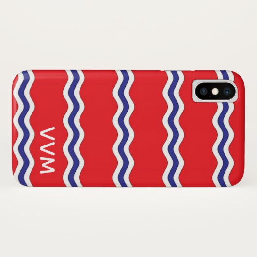PREPPY Monogramm-Minimalistisches Case-Mate iPhone Hülle (Rückseite (Horizontal))