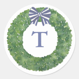 Preppy Monogramm Wrapper mit Bow-Umschlag Aufklebe Runder Aufkleber