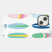Preppy Multi Pattern Surfboards Personalisiert iPhone Hülle (Rückseite (Horizontal))