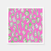 Preppy-Muscheln am heißen rosa Meer Serviette (Vorderseite)