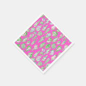 Preppy-Muscheln am heißen rosa Meer Serviette (Ecke)