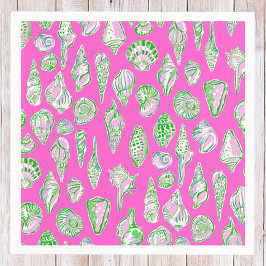 Preppy-Muscheln am heißen rosa Meer Serviette