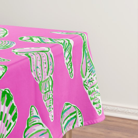 Preppy-Muscheln am heißen rosa Meer Tischdecke (Beispiel)