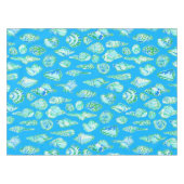 Preppy-Muscheln an der blauen Küste Tischdecke (Vorderseite (Horizontal))