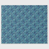 Preppy-Muscheln auf Navy-Background Geschenkpapier (Flach)