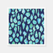 Preppy-Muscheln auf Navy-Background Serviette (Vorderseite)