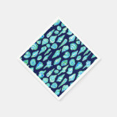 Preppy-Muscheln auf Navy-Background Serviette (Ecke)