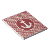 Preppy Nautic burgundy Zickzack Strandanker Notizblock (angewinkelt)