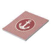 Preppy Nautic burgundy Zickzack Strandanker Notizblock (Rotiert)
