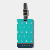 Preppy Nautic ⎢ Monogram Luggage Tag Gepäckanhänger (Vorderseite vertikal)