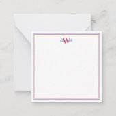 Preppy Nautic Sailbots Monogram Mitteilungskarte (Vorderseite)