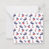 Preppy Nautic Sailbots Monogram Mitteilungskarte (Rückseite)