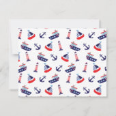 Preppy Nautic Sailbots Monogram Mitteilungskarte (Rückseite)