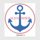 Preppy Nautical Anchor Personalized Aufkleber (Blatt)