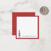 Preppy Nautical Lighthouse Personalisiert Mitteilungskarte (Vorderseite/Rückseite Beispiel)