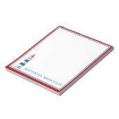 Preppy Nautical Lighthouse Personalisiert Notizblock (Rotiert)
