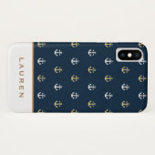 Preppy Nautical ⎢ Monogram iPhone Case (Rückseite (Horizontal))