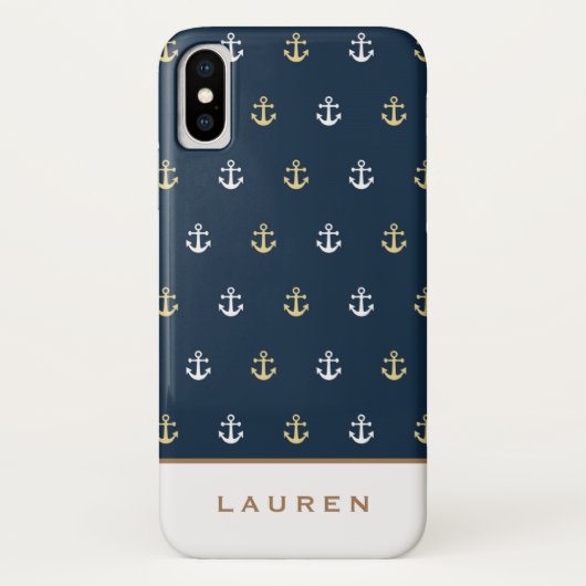 Preppy Nautical ⎢ Monogram iPhone Case (Rückseite)