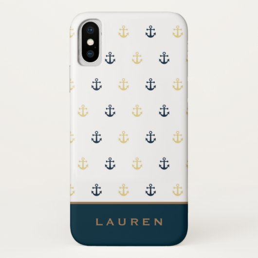 Preppy Nautical ⎢ Monogram iPhone Case (Rückseite)