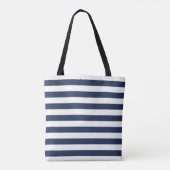 Preppy Nautical Navy Strip und Pink Monogram Tasche (Rückseite)