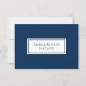 Preppy Nautical Navy Wedding RSVP Card (Rückseite)