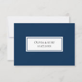 Preppy Nautical Navy Wedding RSVP Card (Rückseite)