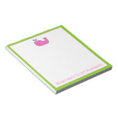 Preppy Nautical Pink und Green Whale Personalisier Notizblock (angewinkelt)
