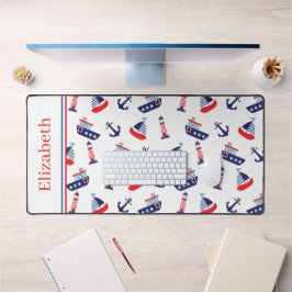 Preppy Nautical Sailboats Personalized Schreibtischunterlage