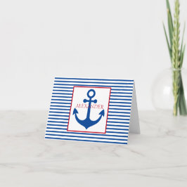 Preppy Nautical Stripes and Anchor Personalized