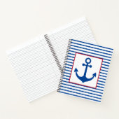 Preppy Nautical Stripes and Anchor Personalized Notizblock (Innenseite)