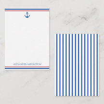 Preppy Nautical Stripes und Anker Personalisiert