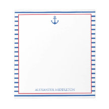 Preppy Nautical Stripes und Anker Personalisiert
