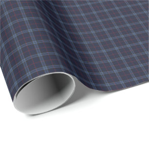 Preppy Navy Blau Karo Geschenkpapier