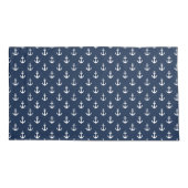 Preppy Navy Blue Anchors Pattern Kissenbezug (Rückseite)
