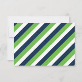 Preppy Navy Blue Bar Mitzvah RSVP Card Karte (Rückseite)
