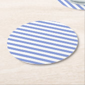 Preppy Navy Blue & White Stripes - Untersetzer (Angewinkelt)