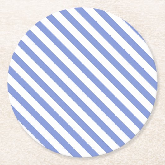 Preppy Navy Blue & White Stripes - Untersetzer (Vorderseite)
