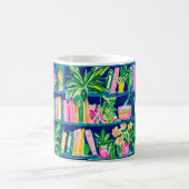 Preppy Navy Bookcase Tropical Kaffeetasse (Mittel)